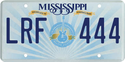 MS license plate LRF444