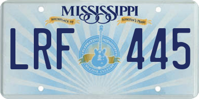 MS license plate LRF445
