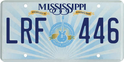 MS license plate LRF446