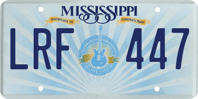 MS license plate LRF447