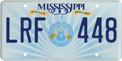 MS license plate LRF448