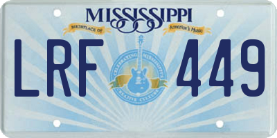MS license plate LRF449