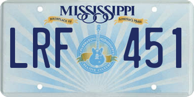 MS license plate LRF451