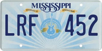 MS license plate LRF452