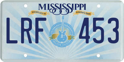 MS license plate LRF453