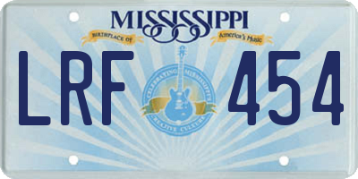 MS license plate LRF454