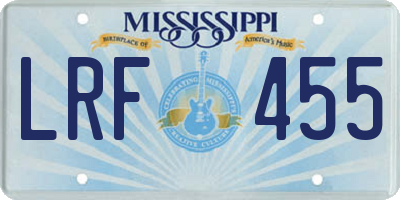 MS license plate LRF455