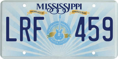 MS license plate LRF459
