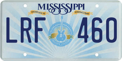 MS license plate LRF460