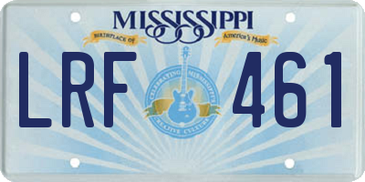 MS license plate LRF461