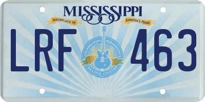 MS license plate LRF463