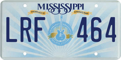 MS license plate LRF464