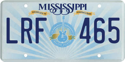 MS license plate LRF465