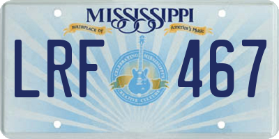 MS license plate LRF467