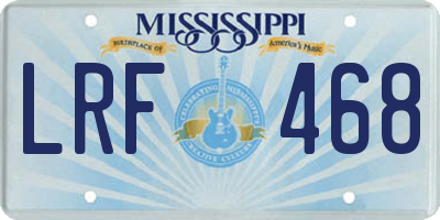 MS license plate LRF468