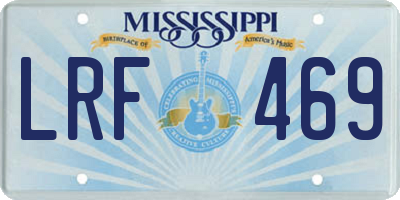MS license plate LRF469