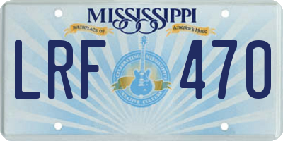 MS license plate LRF470