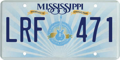 MS license plate LRF471