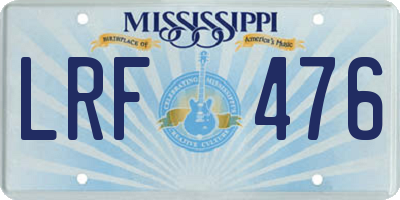 MS license plate LRF476