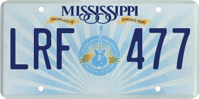 MS license plate LRF477