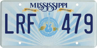 MS license plate LRF479