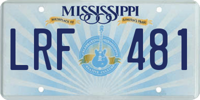 MS license plate LRF481