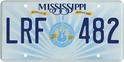 MS license plate LRF482