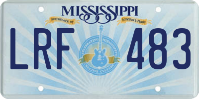 MS license plate LRF483