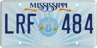 MS license plate LRF484