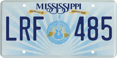 MS license plate LRF485