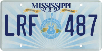 MS license plate LRF487