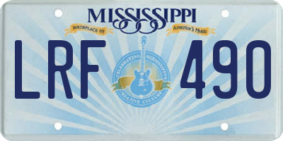 MS license plate LRF490