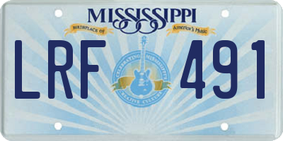 MS license plate LRF491