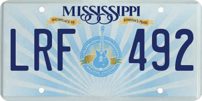 MS license plate LRF492