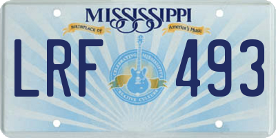 MS license plate LRF493