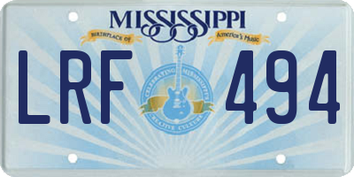 MS license plate LRF494