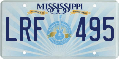 MS license plate LRF495