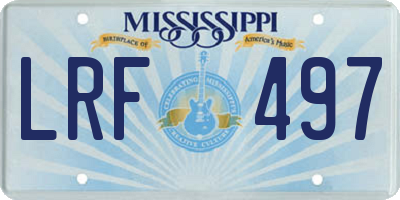 MS license plate LRF497