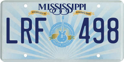 MS license plate LRF498