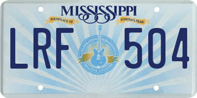MS license plate LRF504