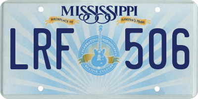 MS license plate LRF506