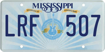 MS license plate LRF507