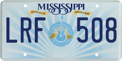 MS license plate LRF508