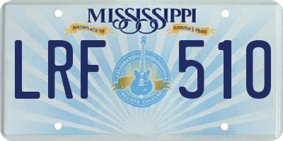 MS license plate LRF510