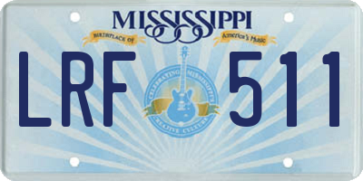 MS license plate LRF511