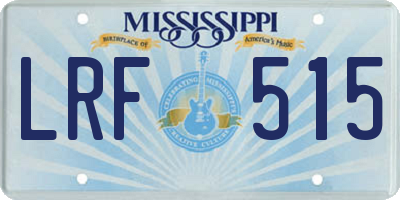 MS license plate LRF515