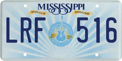 MS license plate LRF516