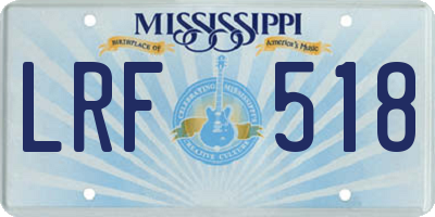 MS license plate LRF518