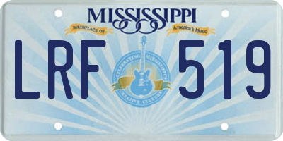 MS license plate LRF519