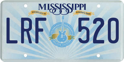 MS license plate LRF520